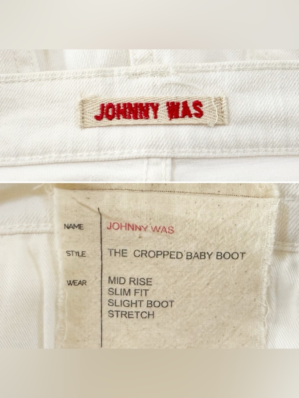 Johnny Was Jeans The Cropped Baby Boot Embroidered Eyelet Flare Boho White 30 - Picture 14 of 15